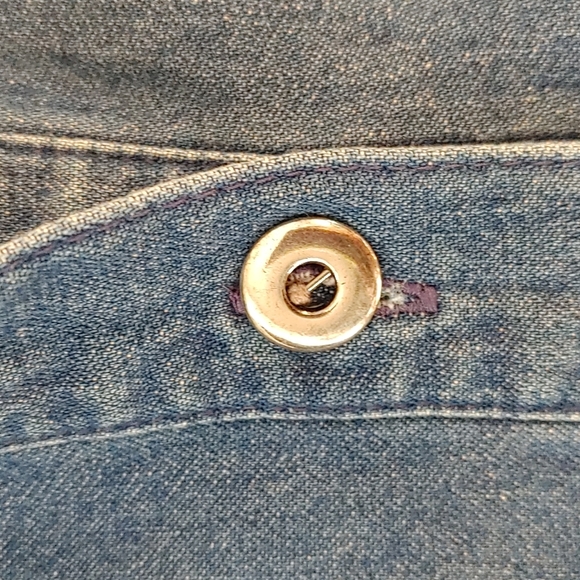 Embroidered Denim Jacket or Top Size 6 Petites - Picture 6 of 9